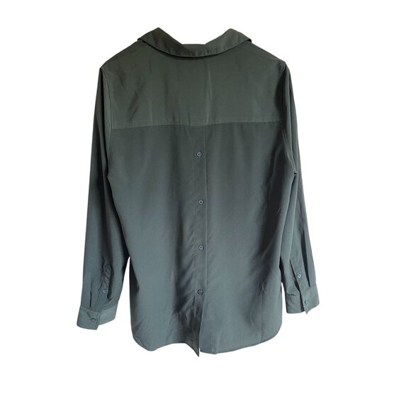 Banana Republic Factory Size Large Dark Green Popover Top Boyfriend Fit - Picture 2 of 5